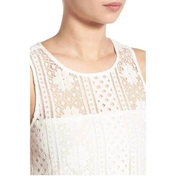 Cupcakes & Cashmere Ivory Lace Luka Shift Dress Size Medium - Picture 7 of 15